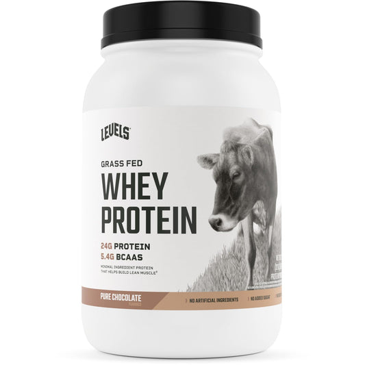Levels Grass Fed Whey Protein, No Artificials, 24G of Protein, Pure Chocolate, 2LB-Vigor X