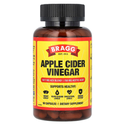 Bragg Apple Cider Vinegar Capsules - Vitamin D3 & Zinc - 750mg of Acetic Acid – Immune & Weight Management Support - Non-GMO, Vegan, Gluten Free, No Sugar (1)-Vigor X